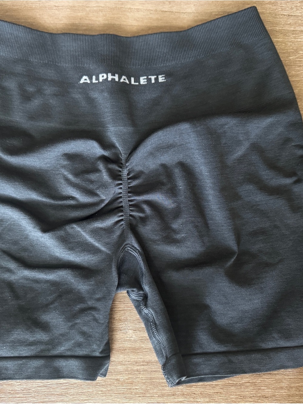 Alphalete Black Seamless Scrunch-Back Shorts